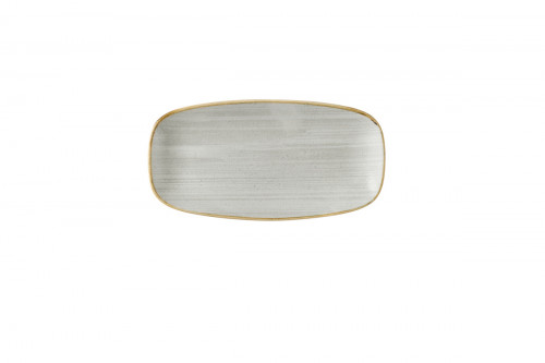 Assiette coupe plate rectangulaire raw grey porcelaine vitrifiée 15,3x29,8 cm Stonecast Raw Churchill