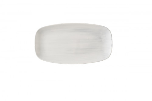 Assiette coupe plate rectangulaire Canvas grey porcelaine vitrifiée 15,3x29,8 cm Stonecast Churchill