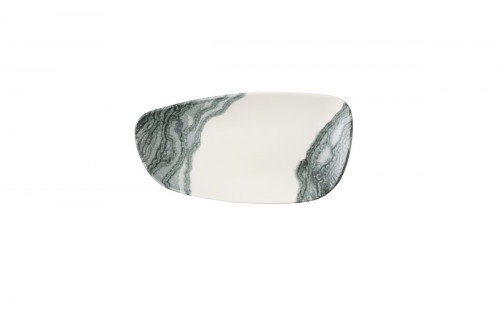 Assiette coupe plate rectangulaire Black porcelaine vitrifiée 15,5x30 cm Tide Churchill