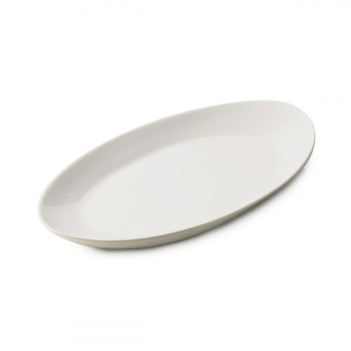 Assiette plate ovale blanc porcelaine culinaire 25x13,3 cm Madeleine Revol