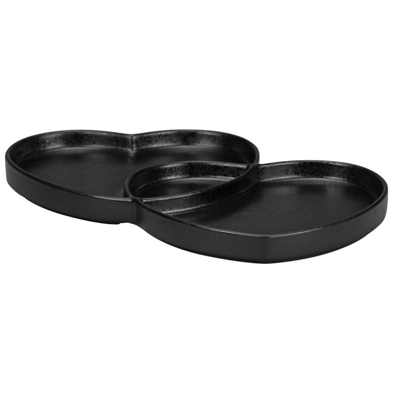 Assiette creuse double noir porcelaine 29x26,4 cm Cliché Rak