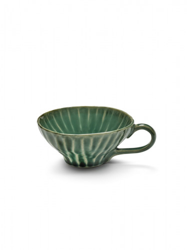 Tasse à expresso rond vert grès émaillé 10,7 cm Ø 10,7 cm Verde Lanza Serax